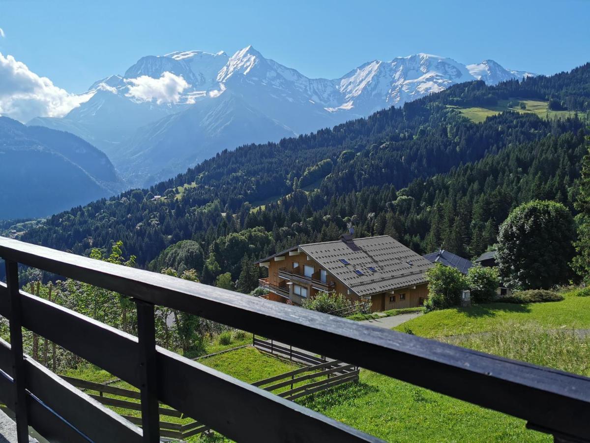サン・ジェルヴェ・レ・バンDuo Des Alpages Vue Exceptionnelle Sur Le Mont Blcアパートメント エクステリア 写真