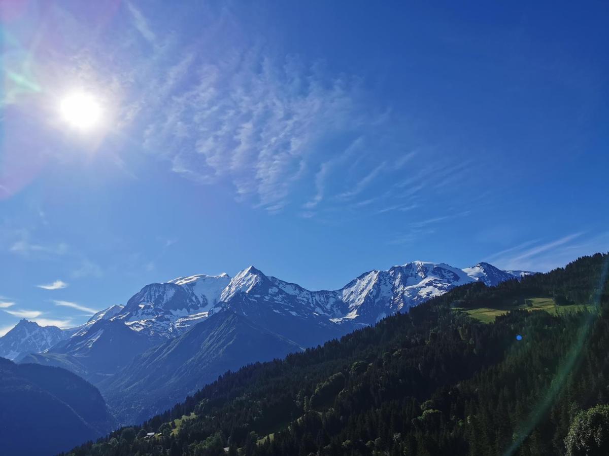サン・ジェルヴェ・レ・バンDuo Des Alpages Vue Exceptionnelle Sur Le Mont Blcアパートメント エクステリア 写真