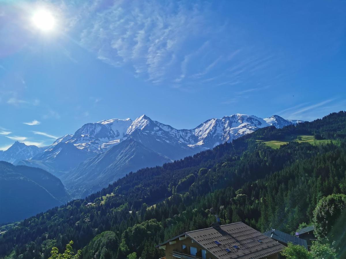 サン・ジェルヴェ・レ・バンDuo Des Alpages Vue Exceptionnelle Sur Le Mont Blcアパートメント エクステリア 写真