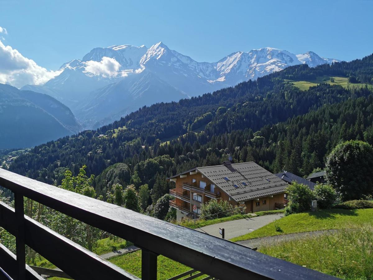 サン・ジェルヴェ・レ・バンDuo Des Alpages Vue Exceptionnelle Sur Le Mont Blcアパートメント エクステリア 写真